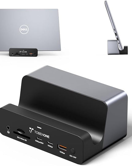 TobenONE 18-in-1 Triple 4K@60Hz Monitor Docking Station with 150W Power Supply, USB C Laptop Docking Station Stand(Single 4K@144Hz), 2.5Gbps Ethernet, 2 HDMI & DP, 8 USB, for Windows&ChromeOS