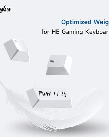 Pwnage Ceramic Keycaps - 60 65 75 100 Percent, Full Set Elegant Key caps, Custom 120 Keys Cherry Profile for 61/68/84/87/98/100 Cherry Gateron MX Hall Effect HE Mechanical Keyboards, White