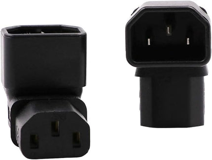 IEC C14 to C13 Power Adapter PDU Plug/Socket Up 90 Degree for LCD Wall Mount TV 2 Pack
