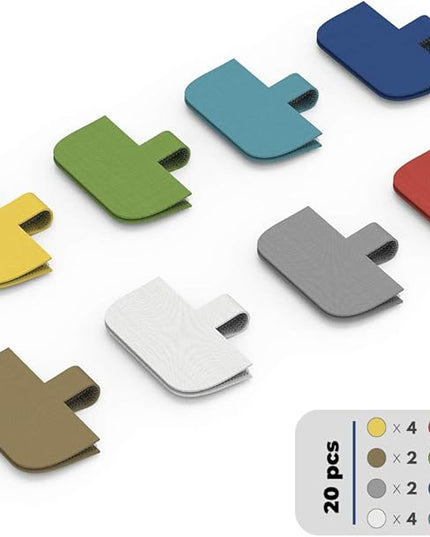 Cable Labels Large Size, XIAOXI Write On Cord Label, Wire Labels, Cable Tags and Wire Tags for Cable Management and Identification - 20 Pcs (Multi-Color)