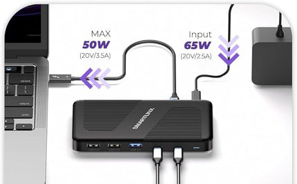 Thunderbolt 4 Dock Dual Monitor USB-C - 40Gbps Docking Station - 8K/4K Displays Compatible with Windows/Mac/Chrome (SL-027)