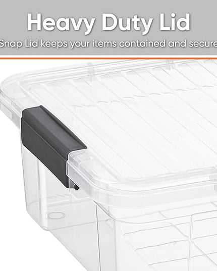Superio Storage Bins with Lids, Clear Plastic Containers for Organizing, Stackable Totes, BPA Free, Odor Free, Organizer Boxes for Home, and Dorm (8 Pack, 22.75 Qt)