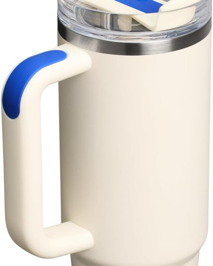 STANLEY Quencher H2.0 Tumbler with Handle and Straw 30 oz | Flowstate 3-Position Lid | Cup Holder Compatible for Travel | Insulated Stainless Steel Cup | BPA-Free | Cream Royal