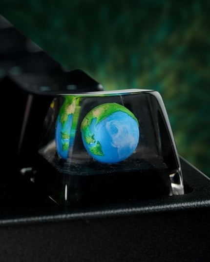 Earth Planet Artisan Keycap R1 SA Profile Custom Solar System Planets Keycaps 1U ESC Handmade Resin Gaming Galaxy Key Cap Cherry MX Switch Compatible Mechanical Keyboard Space Lover Gift