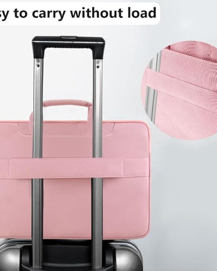 Hseok Laptop Shoulder Bag 15 15.6 16 Inch Briefcase, Compatible With MacBook Pro 16'' 2025-2019 M4 M3 M2 M1, Mac 15.4", XPS 15 and Most 15-16'' Notebooks, Spill-Resistant Handbag, Pink