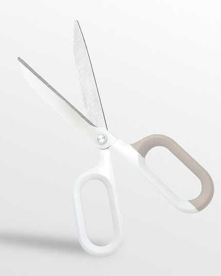 White Office Scissors with Comfort-Grip Handles, Cute scissors, Sharp Craft Scissors for DIY Art, Sewing, Fabric, Student, Teacher, and Home Use(7", White-1Pack)