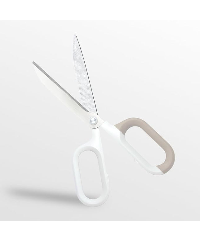 White Office Scissors with Comfort-Grip Handles, Cute scissors, Sharp Craft Scissors for DIY Art, Sewing, Fabric, Student, Teacher, and Home Use(7", White-1Pack)