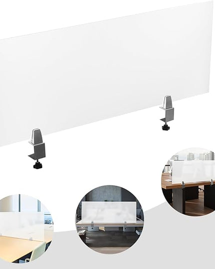 Desk Divider for Students and Desk Privacy Panel, Frosted Acrylic Plexiglass Shield with Clamps for Offices Schools Call Centers, Ideal Cubicle Light Shield - 47”L X18”W