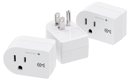 [ETL Listed] Cable Matters 3-Pack Non-Blocking 750 Joules (500V Clamping Voltage) Single Outlet Surge Protector, 15A / 1875W, Wall Surge Protector Outlet, White