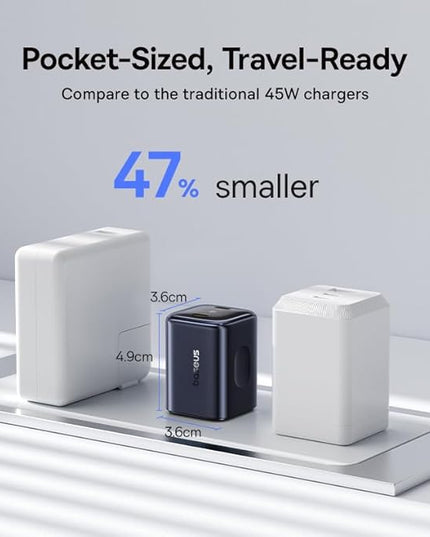 Baseus 45W USB C Charger, Dual Port PPS Fast Charging Block for iPhone 17/16/15 Series, iPad, Galaxy S25 Ultra and More Series