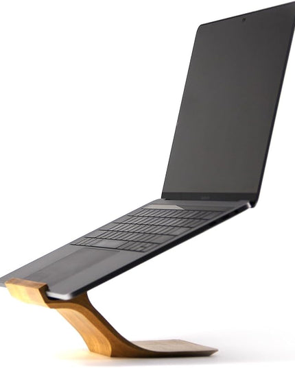 XDK Wood Laptop Stand for Desk, Ergonomic Height Riser for Notebook Computer up to 15 Inches, Wooden Holder for MacBook/Aluminum Laptops