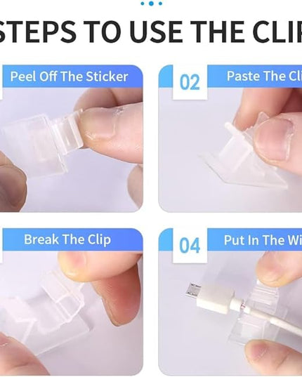 Viaky Self Adhesive Cable Clips, Wire Organize Cables Wire Management Clamps Outdoors Tie Holder Work for Cable Width 0.4''-Computer, Electrical Charging(Translucent, 30pcs)