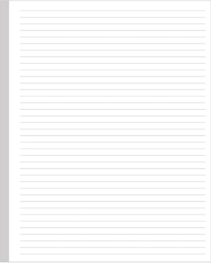 Unpunched Line Paper - 100 Sheets/200 Pages Loose Leaf Paper Line Refills, Letter Size, 100gsm, White, 8.5" x 11"