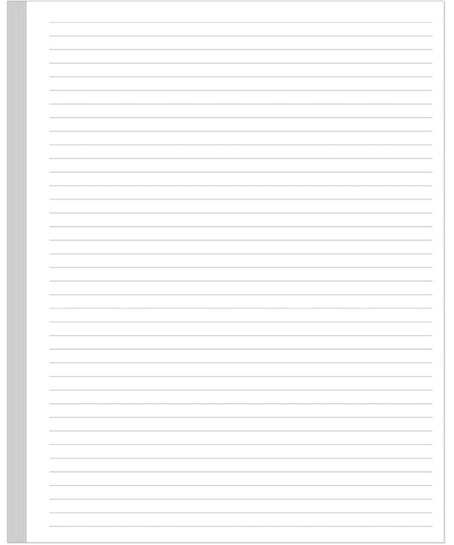 Unpunched Line Paper - 100 Sheets/200 Pages Loose Leaf Paper Line Refills, Letter Size, 100gsm, White, 8.5" x 11"