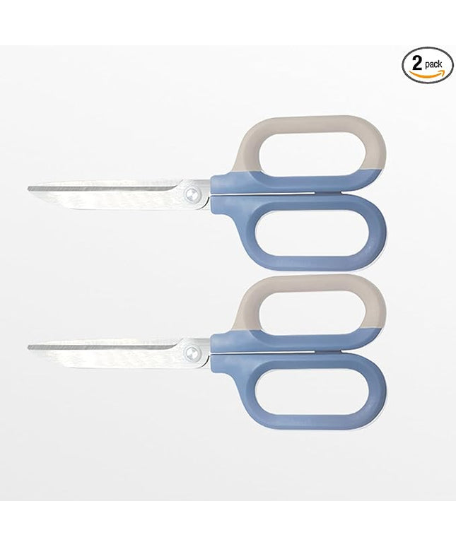 Blue Office Scissors with Comfort-Grip Handles, Sharp Craft Scissors for DIY Art, Sewing, Fabric, Student, Teacher, and Home Use(7", Blue-2Pack)