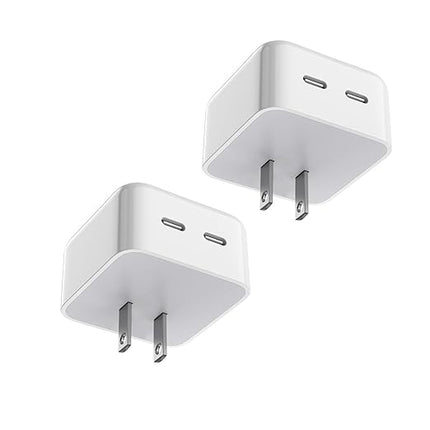 Fast iPhone 15 Charger Block, 2 Pack 40W Dual USB C Wall Charger PD Fast Charging Block Type C Foldable Charger Power Adapter Plug Box Apple Chargers for iPhone 15/14/13 Pro/12 Pro/Mini/iPad