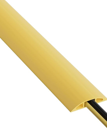 D-Line 6ft Floor Cord Cover, Floor Cable Protector, Extension Cord Cover, Protect Wires & Prevent Cable Trips, Cable Management Solution - Cord Cavity = 0.63" (W) x 0.31" (H) - Safety Yellow
