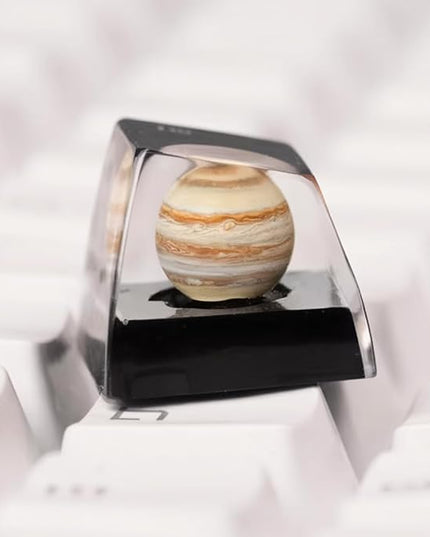 Jupiter Artisan Keycap R1 SA Profile Custom Solar System Planet Keycaps 1U ESC Handmade Resin Gaming Galaxy Key Cap Cherry MX Switch Compatible Mechanical Keyboard Space Lover Gift