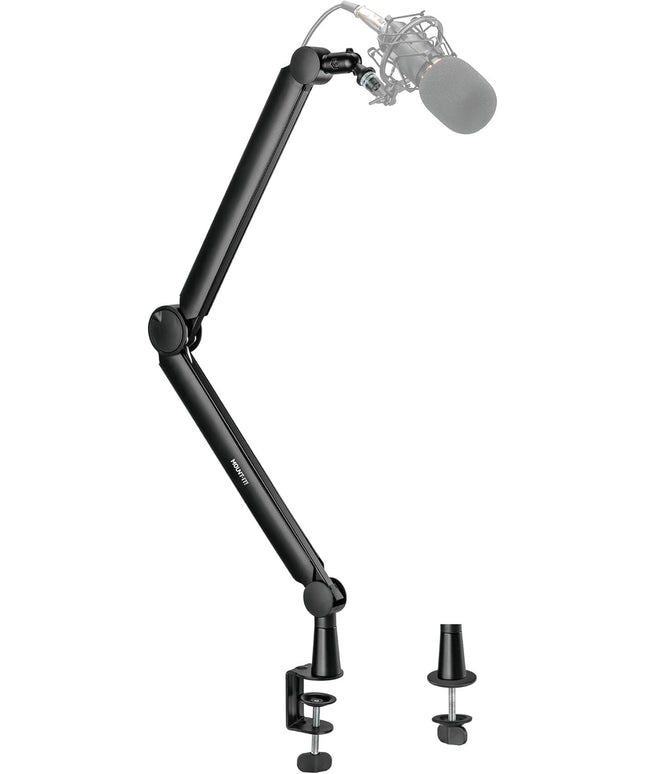 Mount-It! Mic Arm, Microphone Boom Arm, Adjustable Full Motion Mic Desk Mount, for Streaming, Gaming, Podcast, Recording, 3/8" and 5/8" Compatible, Height up to 33.3", Black