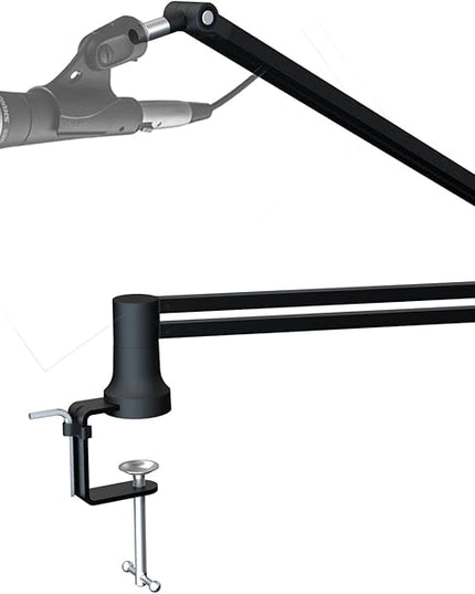 mic Boom Arm Low Profile Adjustable Stick Microphone Arm Stand with Desk Mount Clamp Screw Adapter Cable Management,for Audio-Technica shure sm58 beta58 sm7b blue yeti