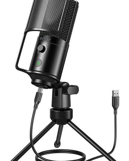FIFINE Podcast Recording Microphone, PC USB Condenser Microphone for Streaming Vocal Music, Computer Desktop Mic with Mute Button for Windows/Mac OS-K669PRO1