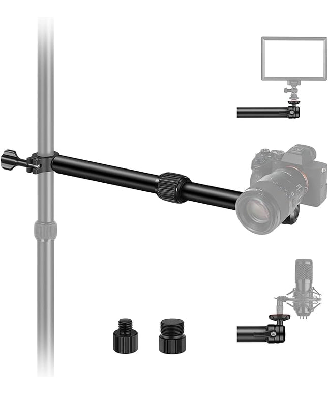 NEEWER DS001 Table Overhead Camera Mount Arm 11.8-20 inches/30-51 cm Telescopic Extension Arm for Table Stand with Ball Head Mount 1/4 Inch 3/8 Inch 5/8 Inch Screws for Webcam Camera LED Ring Light