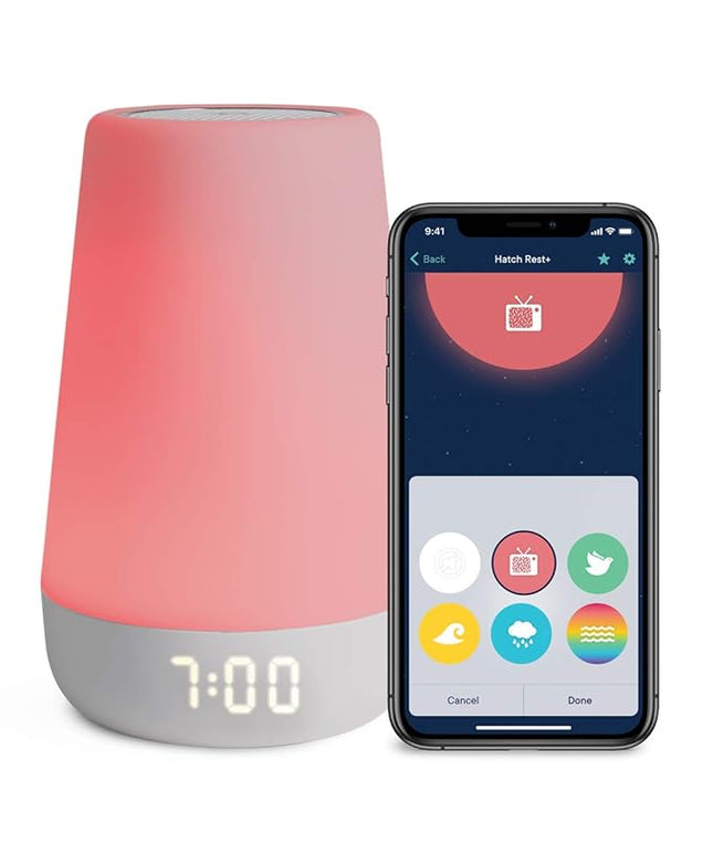 Hatch Rest+ 1st Gen Baby Sound Machine, Night Light, Time-to-Rise Plus Audio Monitor, White Noise Soother, Toddler Sleep Trainer, Kids Alarm Clock, Nightlight