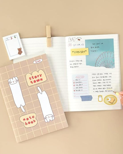 Monolike A5 Story town Afternoon A Notebook 6P SET - Line note, Academic note, a portable note, 148x210mm, 48pages