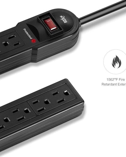 KMC 6-Outlet Surge Protector Power Strip 6 Pack