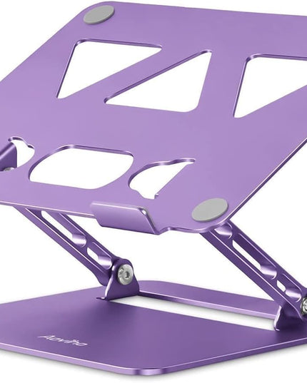 Adjustable Laptop Stand for Desk,Portable Laptop Stand Holder and Riser,Foldable Aluminum Notebook Computer Stands for MacBook Air Pro HP Lenovo Dell Samsung Chromebook, 10-15.6 inch, Purple