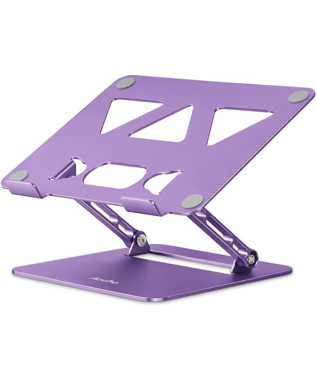 Adjustable Laptop Stand for Desk,Portable Laptop Stand Holder and Riser,Foldable Aluminum Notebook Computer Stands for MacBook Air Pro HP Lenovo Dell Samsung Chromebook, 10-15.6 inch, Purple