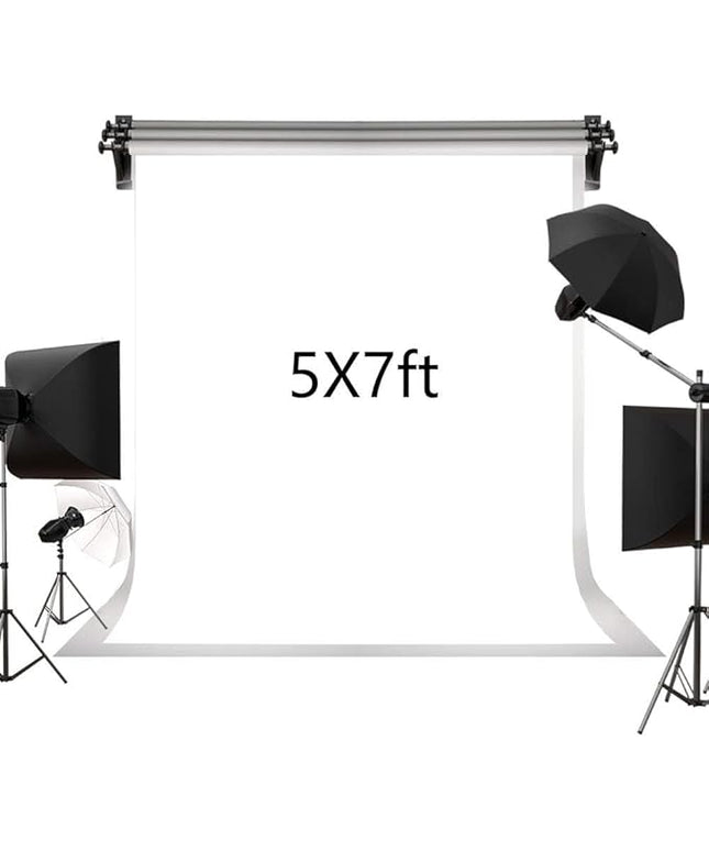 Kate 5ft×7ft Solid White Backdrop Portrait Background for Photography Studio Children and Headshots Background for Photography Video and Television