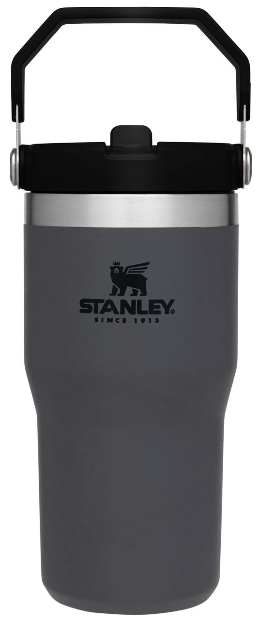 Stanley IceFlow Flip Straw Tumbler with Handle 20 oz | Twist On Lid and Flip Up Straw | Leak Resistant Water Bottle | Insulated Stainless Steel |BPA-Free | Charcoal