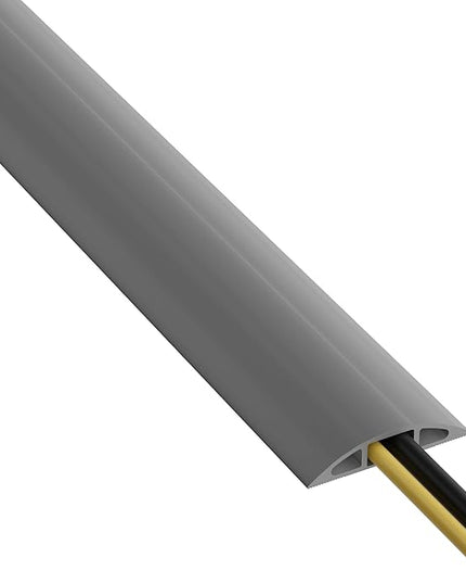 D-Line 6ft Floor Cord Cover, Cable Channel, Protect Cords, Prevent Trips - 0.63" W x 0.31" H - Gray
