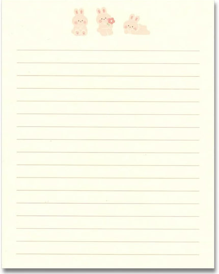 KUDOS.JP Cute Kawaii Japanese Stationery Letter Writing Paper with 12 Writing Papers and 6 Envelopes and Rabbit Fluffy 6 Sealing Gift Set for Teen, Girls, Kids