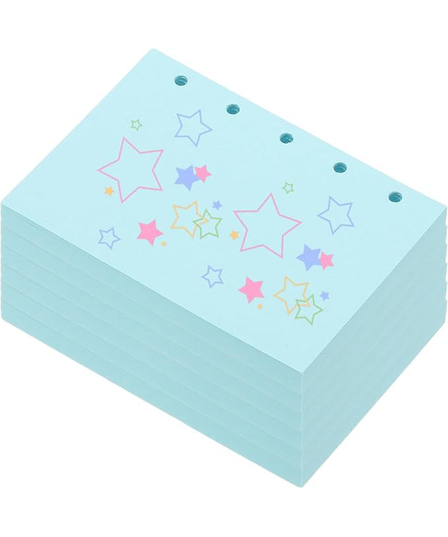 PATIKIL Colored Loose Leaf Paper, 4.1" x 3"(A8) 300 Sheets 5 Holes Punched 150GSM Blank Binder Refill Paper Supplies for Office Note Taking Teacher Planner Journal Notebook, Light Blue