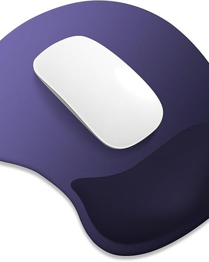ITNRSIIET Ergonomic Mouse Pad, Cushioned Gel Wrist Rest, Non-Slip Base, Smooth Surface, Compatible with All Mice for Office & Gaming, Desk Accessory, 9.5 x 8.2 inch, Violet Gradient