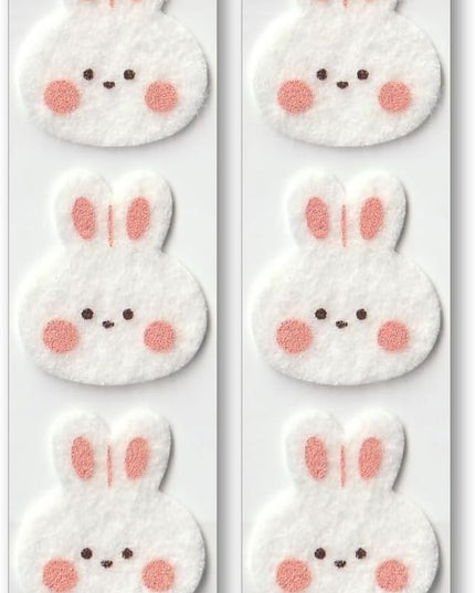 KUDOS.JP Cute Kawaii Japanese Stationery Letter Writing Paper with 12 Writing Papers and 6 Envelopes and Rabbit Fluffy 6 Sealing Gift Set for Teen, Girls, Kids