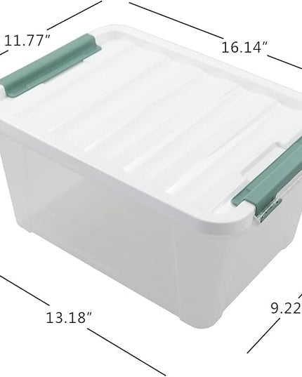 20 Quart Clear Plastic Bin with Lid, Latching Storage Box, 6 Packs