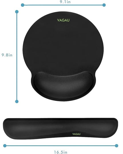 Ergonomic Mouse Pad with Wrist Rest Premium Memory Foam Keyboard and Mouse Wrist Rest Pads Set- for Comfortable Typing &Wrist Pain Relief (Pack of 4)