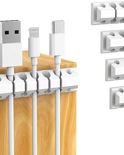 ELII 327PCS White Cable Management Kit 4 Cable Cable Sleeves, 65 Cable Clips with 13Cord Holders,20+5Roll Cable Organizer Straps,200 Fastening Cable Ties,20 Cable Zip Tie Mounts for Computer (White)