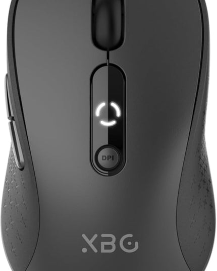 XBG B15 Tri-Mode Wireless Mouse, Bluetooth 5.0/4.0 & 2.4G, 5 Adjustable DPI, Type-C Rechargeable with 3-Level Battery Indicator, Ergonomic Silent Design for Office/Laptop/Travel