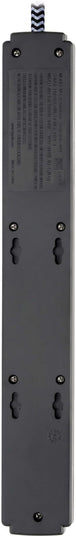 Tripp Lite Surge Protector Power Strip with USB, 6-Outlet & 2 USB Ports, Wall & Desk Mount, 10ft Braided Cord - 990 Joules, 1875 Watts Dollar 25,000 Insurance (TLP610BUAM)