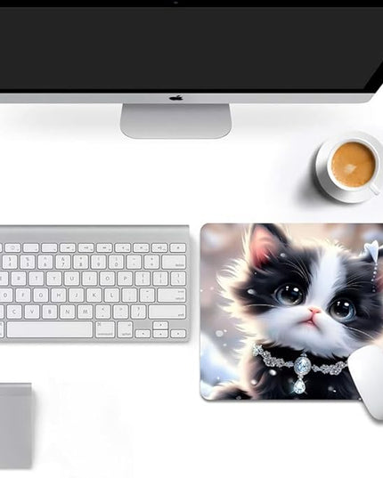 Cute Cat Square Mouse pad, Texture, Waterproof, Anti Slip Rubber Base, Computer Mouse pad, Laptop Mouse pad