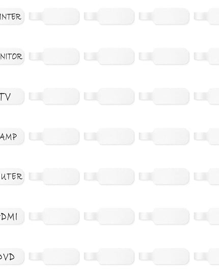 Trilancer Reusable Cable Cord Wire Labels, Easy to Write on, Hook&Loop Closure, for Organizing and Identification, Cable Tags, Multiple Uses - 35PCS(White)