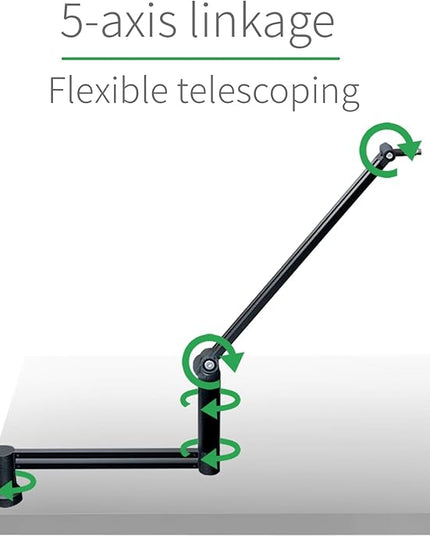 mic Boom Arm Low Profile Adjustable Stick Microphone Arm Stand with Desk Mount Clamp Screw Adapter Cable Management,for Audio-Technica shure sm58 beta58 sm7b blue yeti