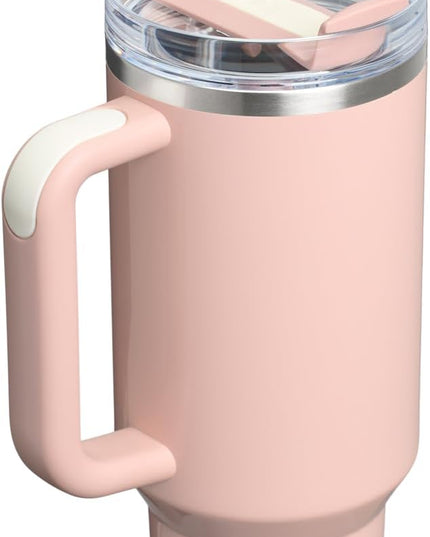 STANLEY Quencher H2.0 Tumbler with Handle and Straw 40 oz | Flowstate 3-Position Lid | Cup Holder Compatible for Travel | Insulated Stainless Steel Cup | BPA-Free | Peach Whip Gloss