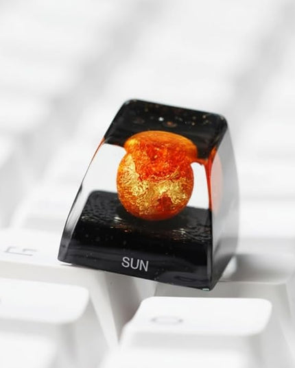 Sun Artisan Keycap R1 SA Profile Custom Solar System Planets Keycaps 1U ESC Handmade Resin Gaming Galaxy Key Cap Cherry MX Switch Compatible Mechanical Keyboard Space Lover Gift