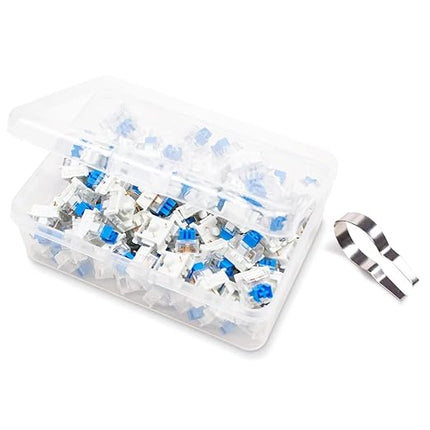 OUTEMU Switches, 3-Pin Hot Swappable - Cherry MX Equivalent DIY Replacement Pack for Mechanical Gaming Keyboards-Parent (Blue, 90 Pcs)