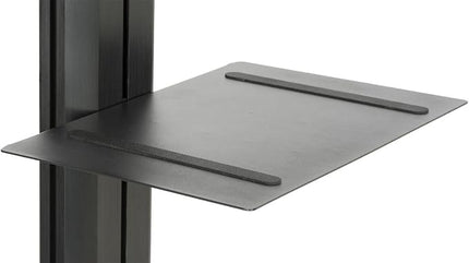 Displays2go Rolling Sit and Stand Workstation, CPU Holder, Locking Wheels, Dual Mount (LPGPCRTB2S)